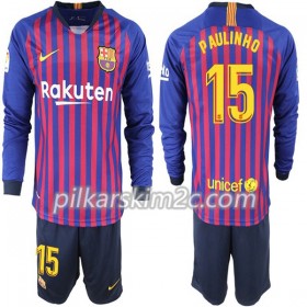 Koszulka FC Barcelona Paulinho 15 Dziecięca Główna 2018-2019 - Koszulki Piłkarskie(L/S)